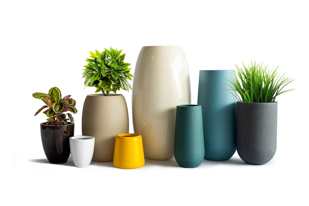 frp planters in various sizes and shapes