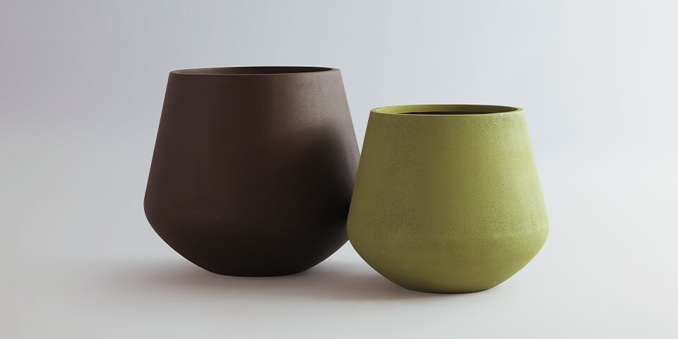 large U shaped planters