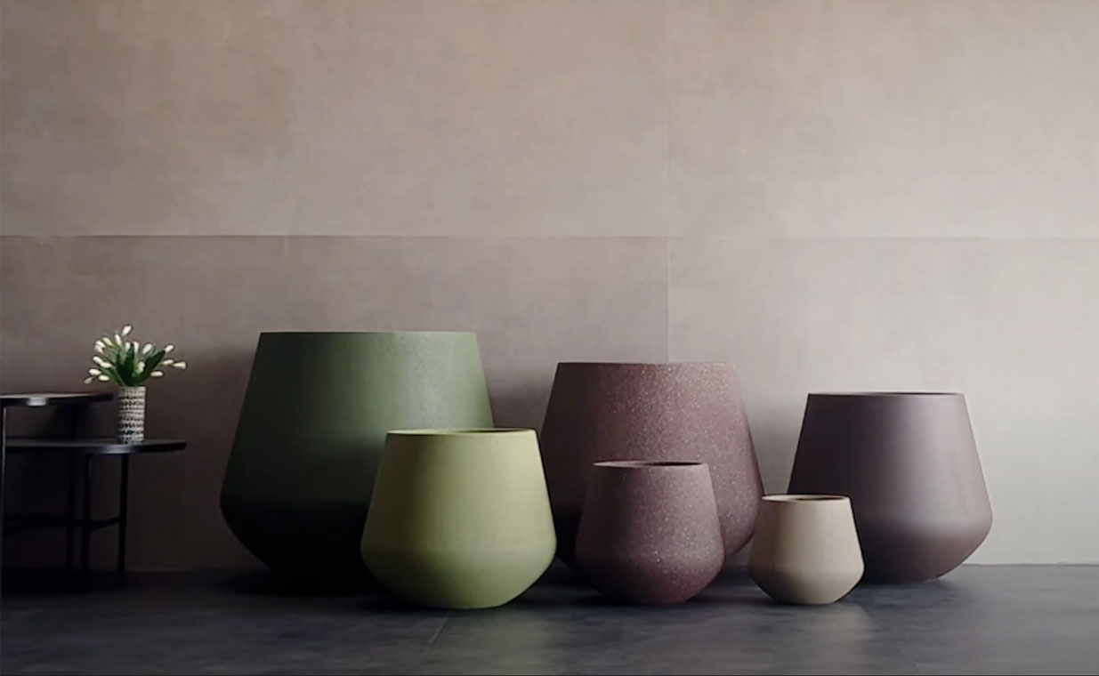 large U shaped planters